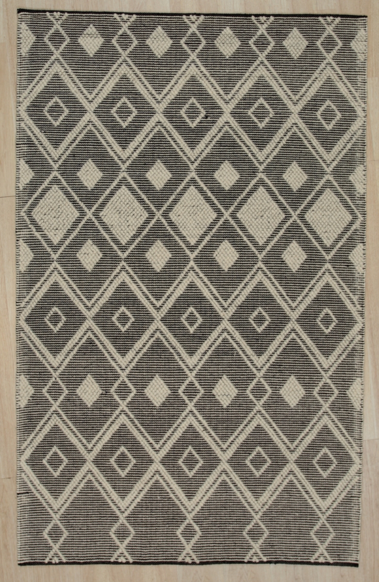 4 x 6 ft. Durrie Killim Contemporary Rug, Black