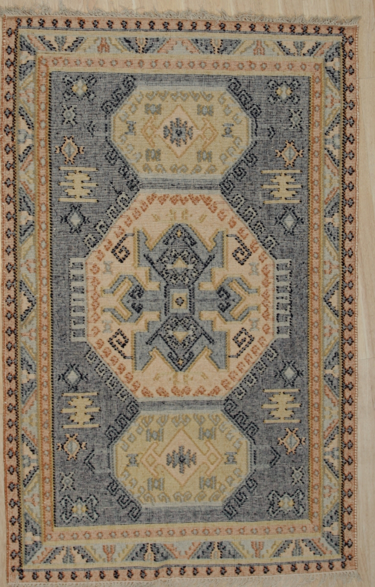 RG1056BL5X8 5 x 8 ft. Killim Contemporary low Area Rug, Blue