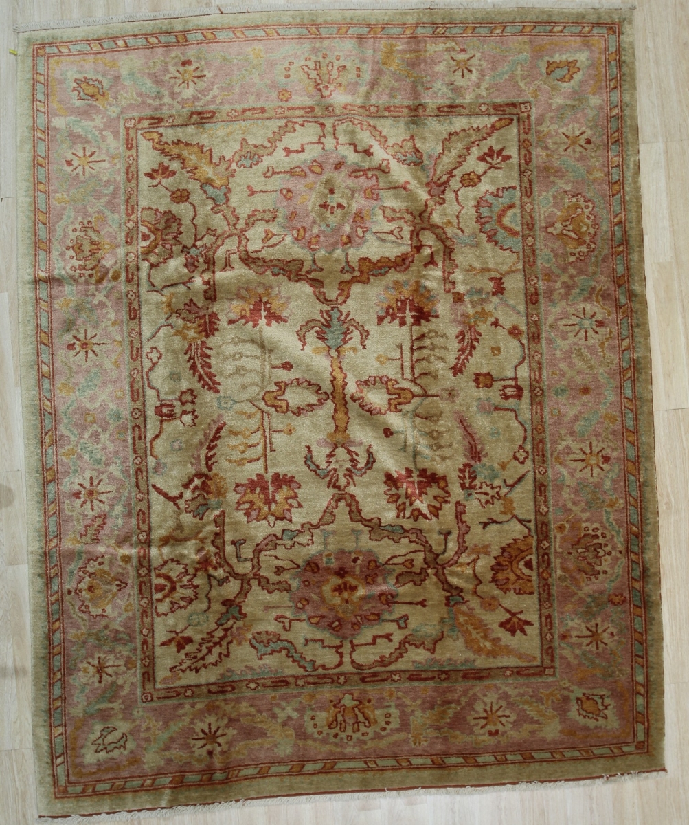 9 x 12 ft. Angora Oushak Traditional Wool Hand Knotted Area Rug - Beige