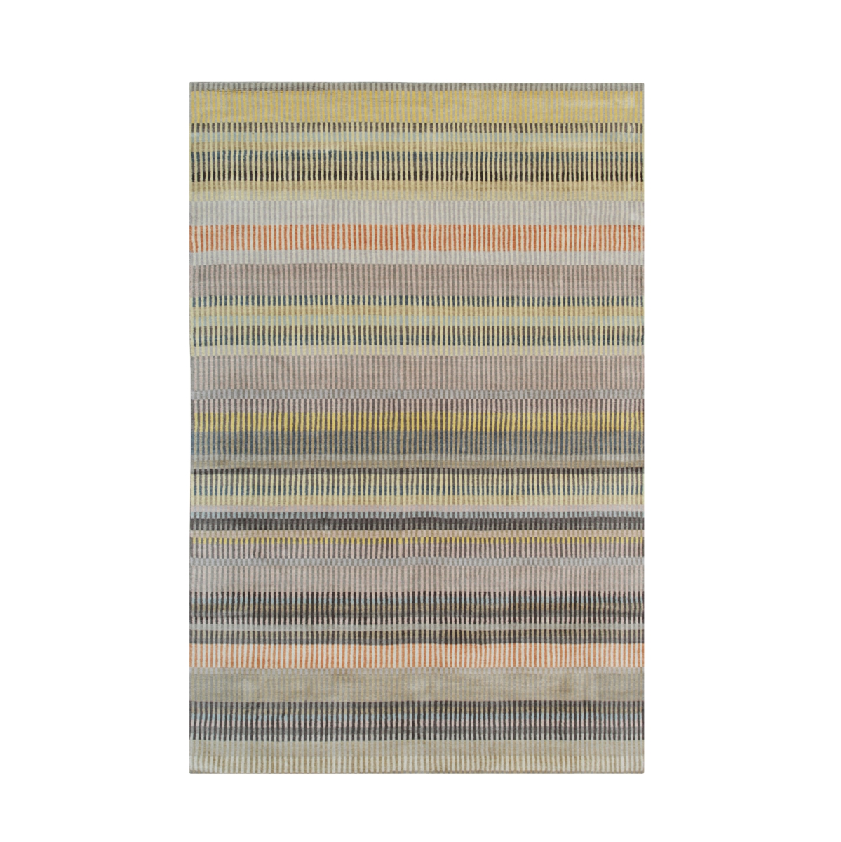 FM32BG6X9 6 x 9 ft. Hand-Woven Wool & Viscose Modern & Contemporary Reversible Flat Weave Dhurrie Rectangle Area Rug, Beige