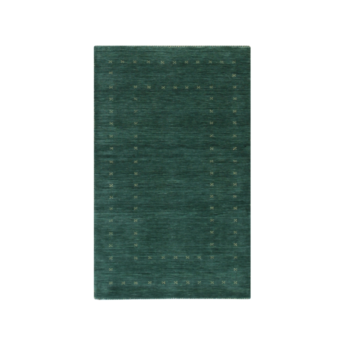 SC02GN3X5 3 x 5 ft. Hand-Knotted Wool Green Modern Solid Loom Rectangle Area Rug