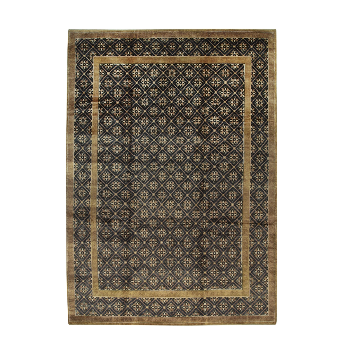 FAF182BN10X14 10 x 14 ft. Brown Handmade Wool Ningxia Rectangle Area Rug
