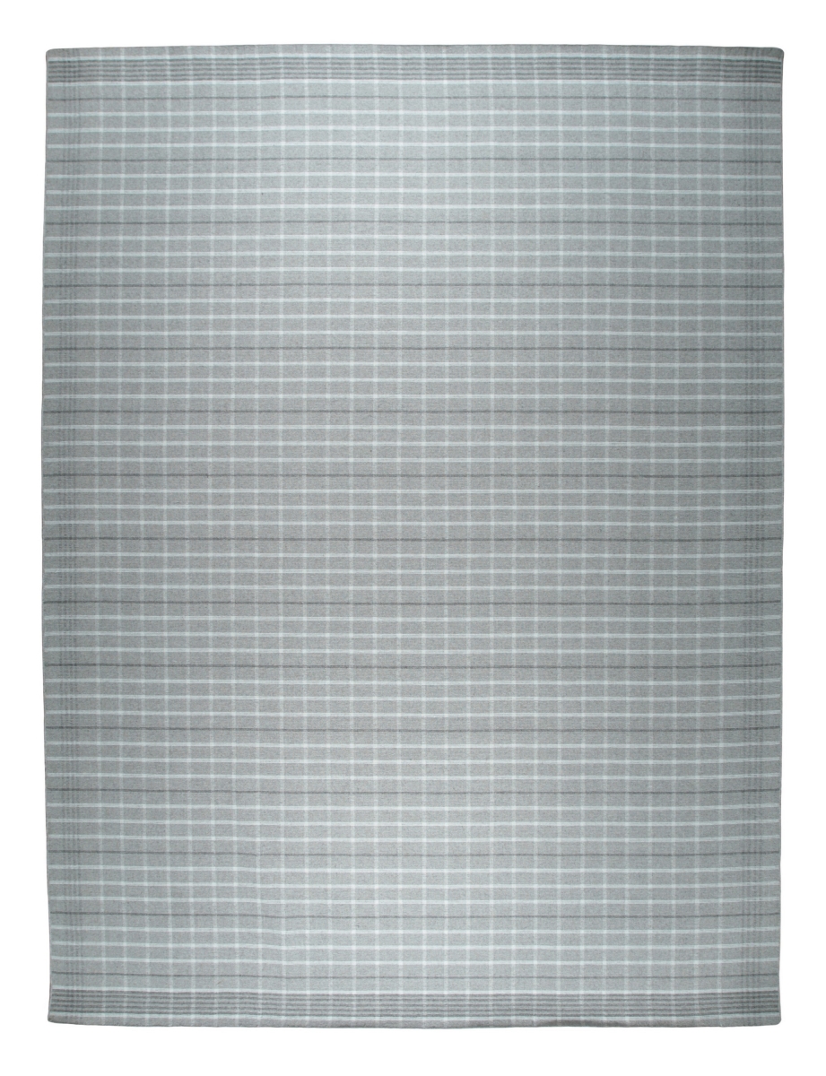 T207GY5X8 5 x 8 ft. Elegant Gray Transitional Geometric Reversible Flatweave Plaid Rectangle Area Rug