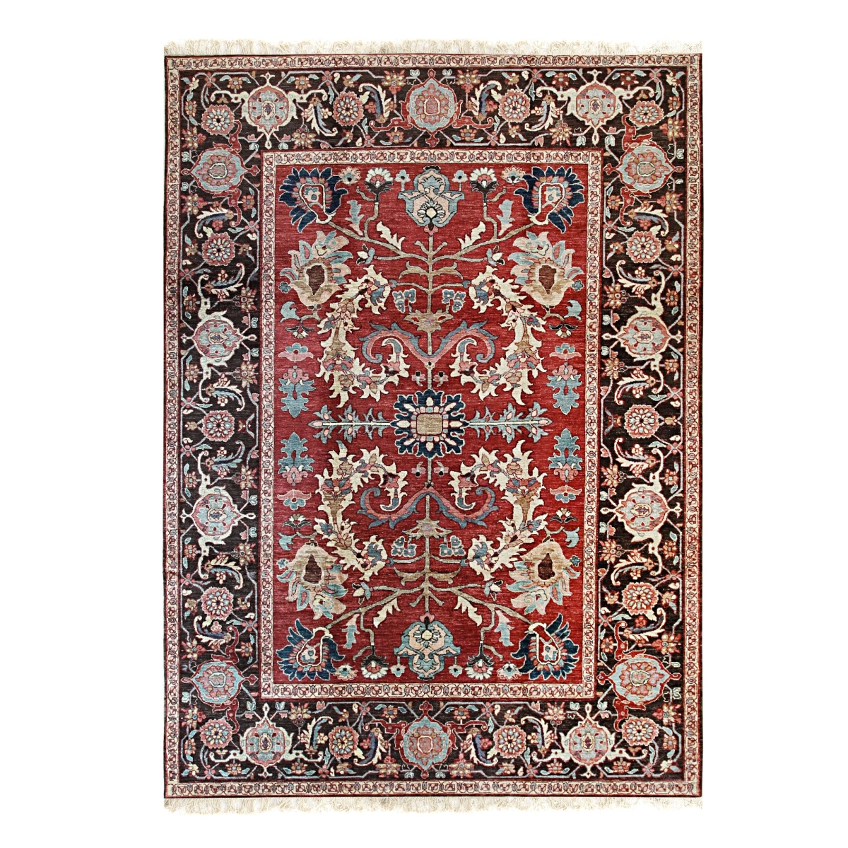 FAH7129RD9X12 9 x 12 ft. Red Hand-Knotted Wool Oriental Weave Rectangle Area Rug