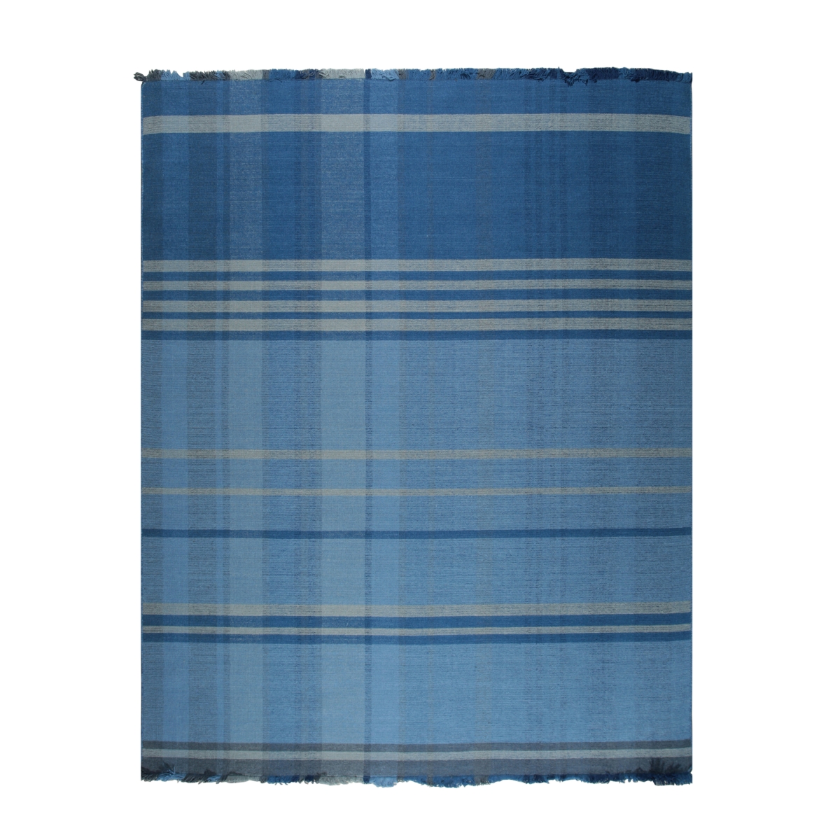 RR02BL4X6 4 x 6 ft. Hand-Knotted Wool Flat Weave Modern Rectangle Area Rug, Denim Blue