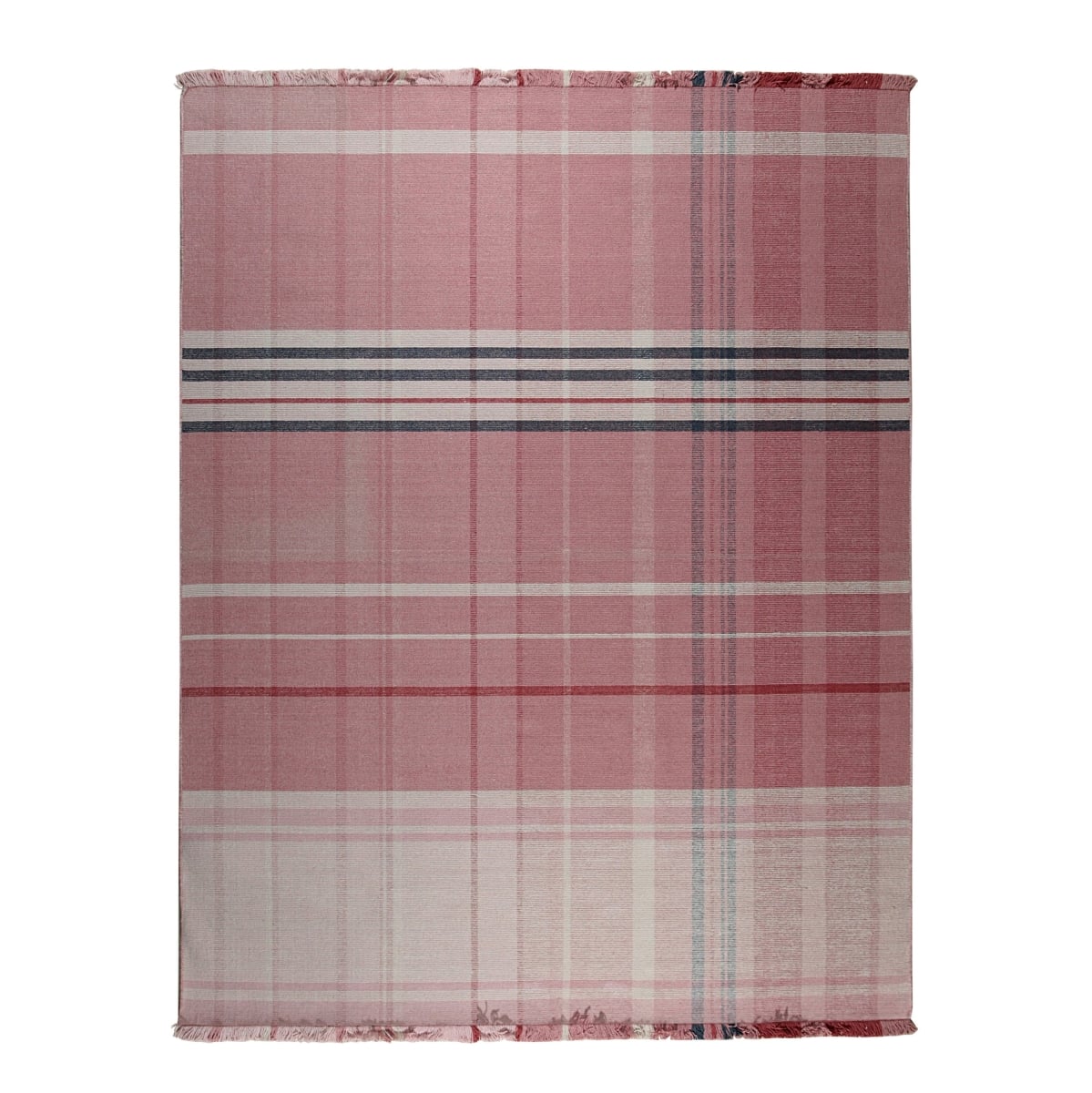RR03PK4X6 4 x 6 ft. Pink Non-Slip Hand-Knotted Wool Flat Weave Oriental Rectangle Area Rug