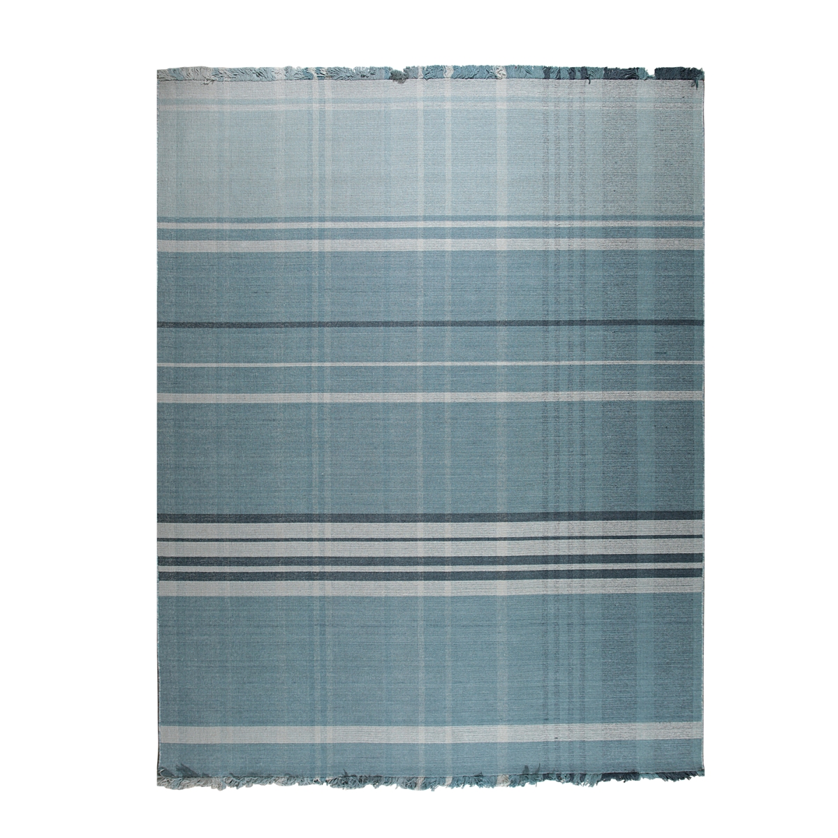 RR01BL8X10 8 x 10 ft. Blue Non-Slip Hand-Knotted Wool Flat Weave Oriental Rectangle Area Rug