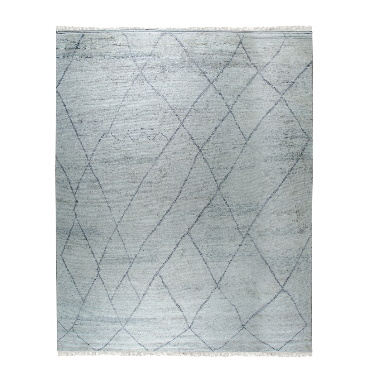 DO24SL10X14 10 x 14 ft. Silver Hand-Knotted Wool Moroccan Rectangle Area Rug
