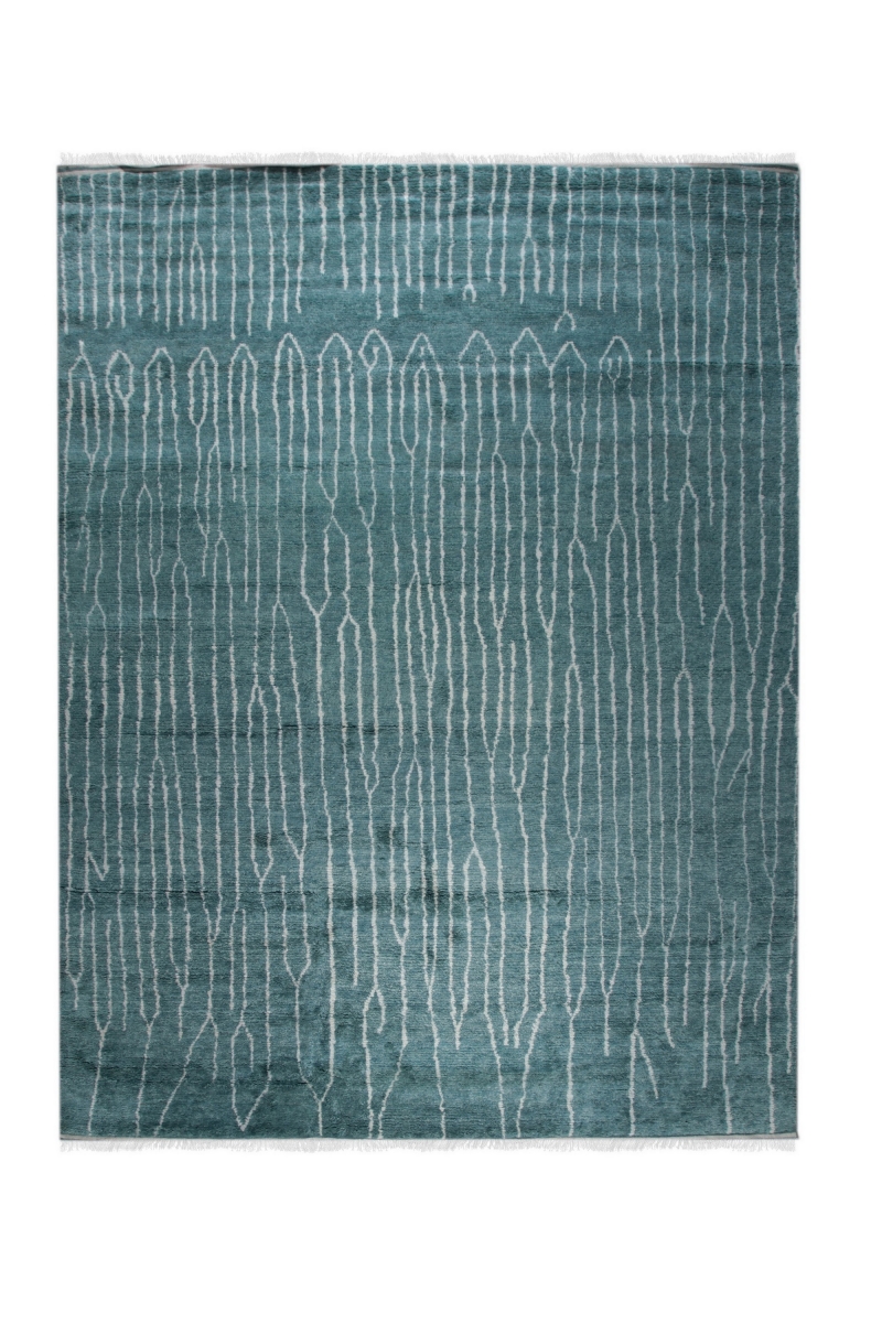 DO02GN8X10 8 x 10 ft. Hand-Knotted Green Wool Modern Flat Weave Rectangle Area Rug