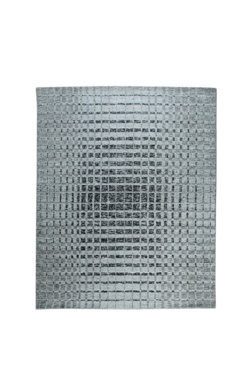 FM34GY6X9 6 x 9 ft. Gray Hand-Knotted Wool Modern Pile Rectangle Area Rug