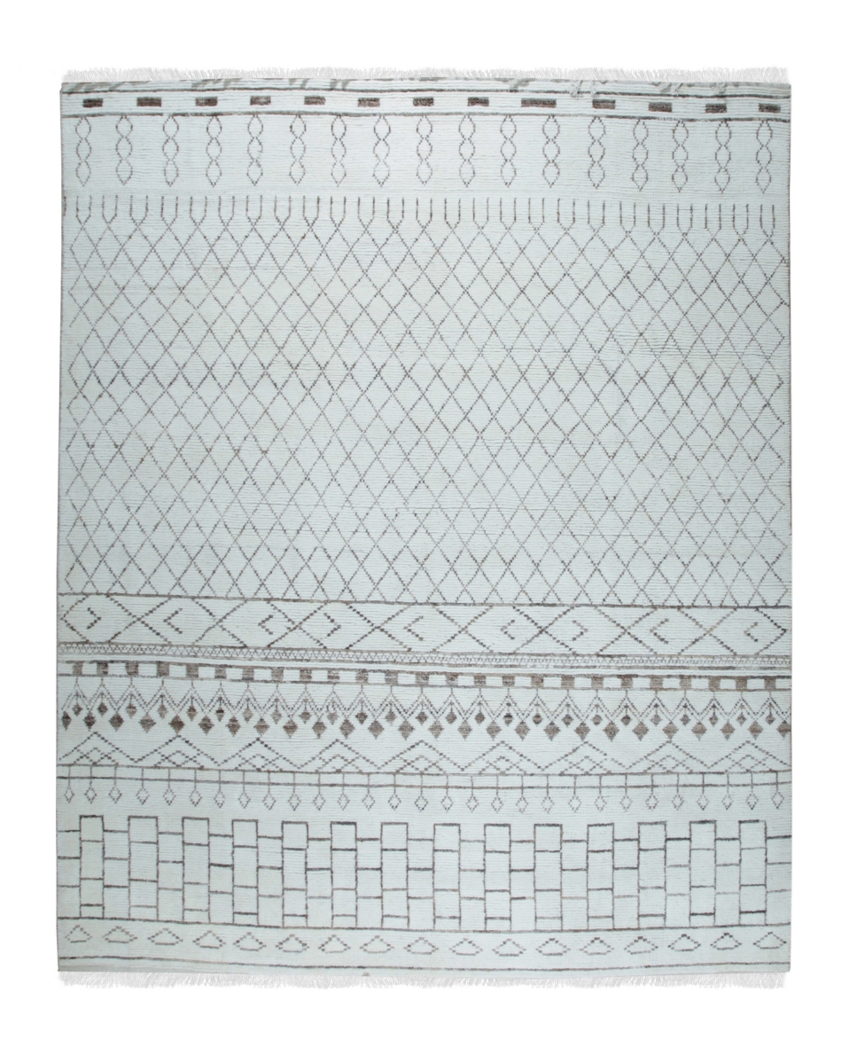 AC01IV4X6 4 x 6 ft. Ivory Hand-Knotted Wool Moroccan Design Rectangle Area Rug