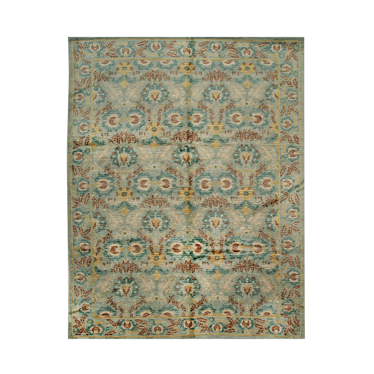 FASP088GN10X14 10 x 14 ft. Green Handwoven Wool Spanish Style Rectangle Area Rug