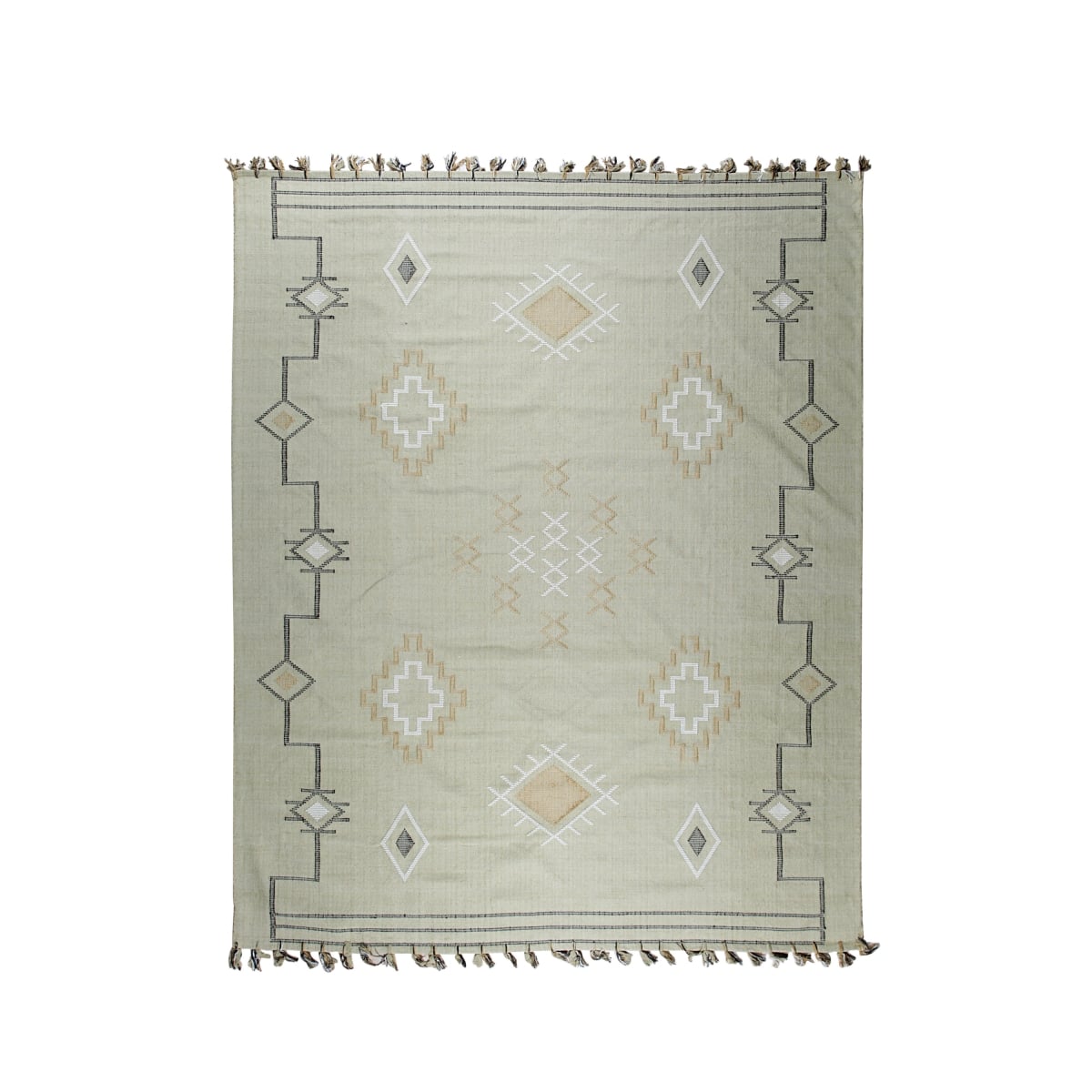 EI04BG5X8 5 x 8 ft. Hand-Knotted Wool Beige Flat Weave Rectangle Area Rug