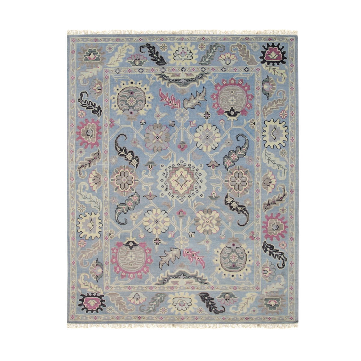 IE463LBL8X10 8 x 10 ft. Light Blue Hand-Knotted Wool Rectangle Area Rug