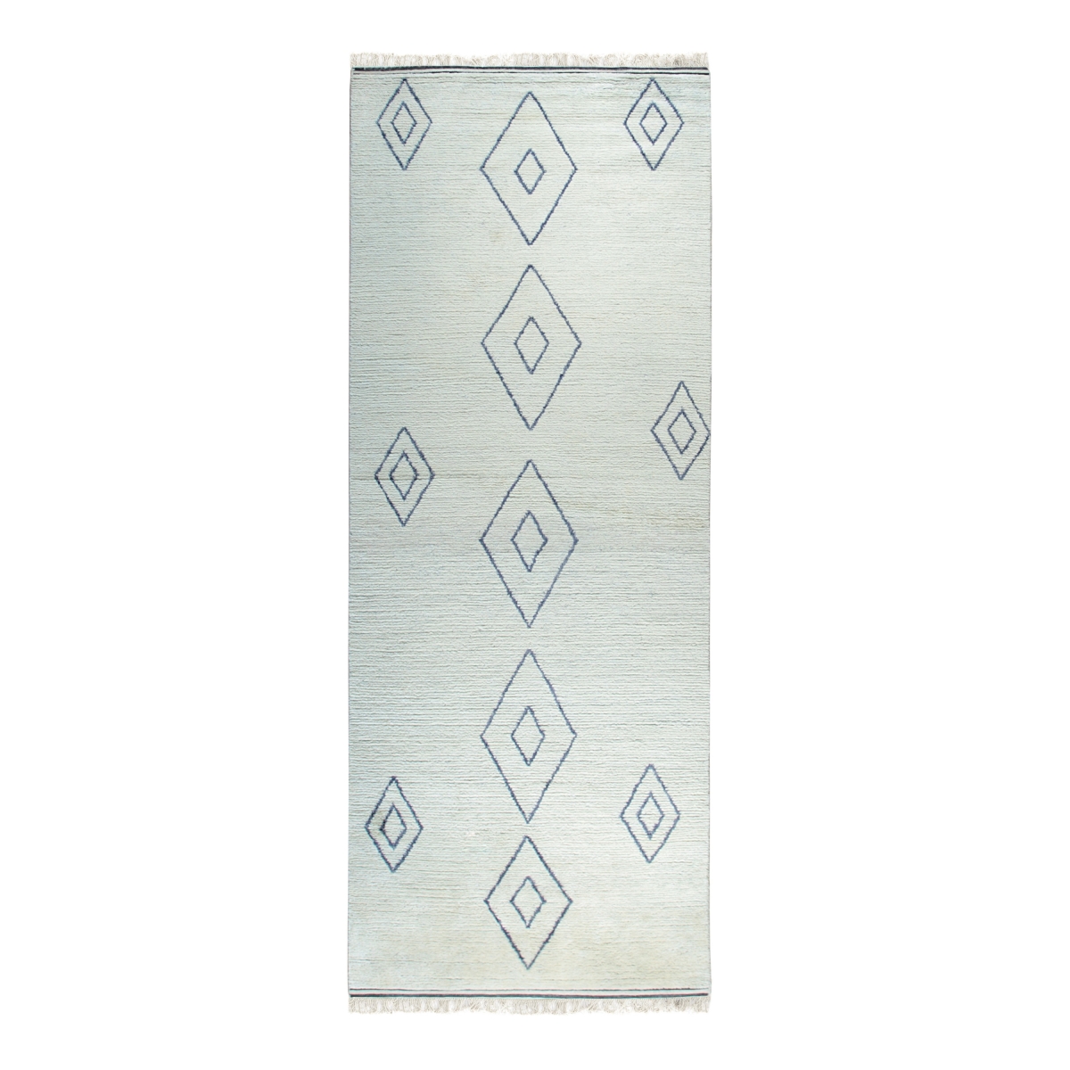 DO03IV4X12 Ivory Hand-Knotted Wool Moroccan Runner Area Rug - 4 x 12 ft.