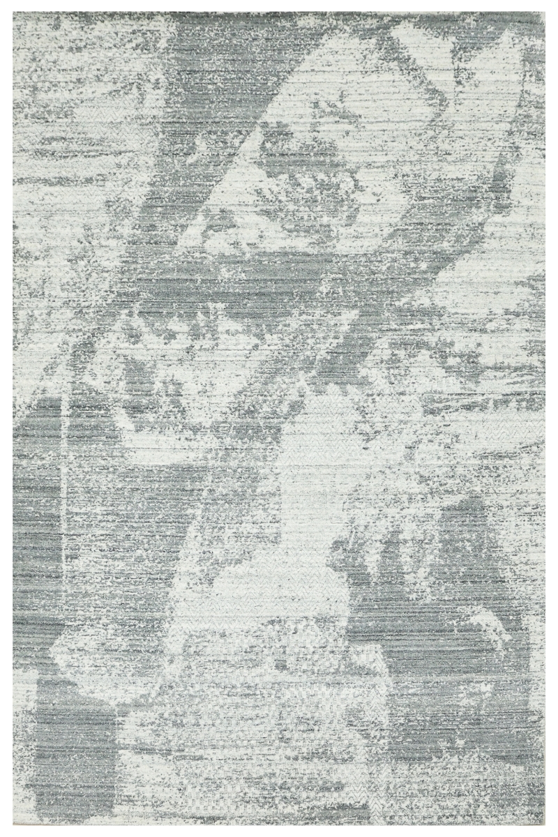DT7019GY6X9 6 x 9 ft. Gray & Silver Handmade Wool Contemporary Textured Modern Rectangle Area Rug