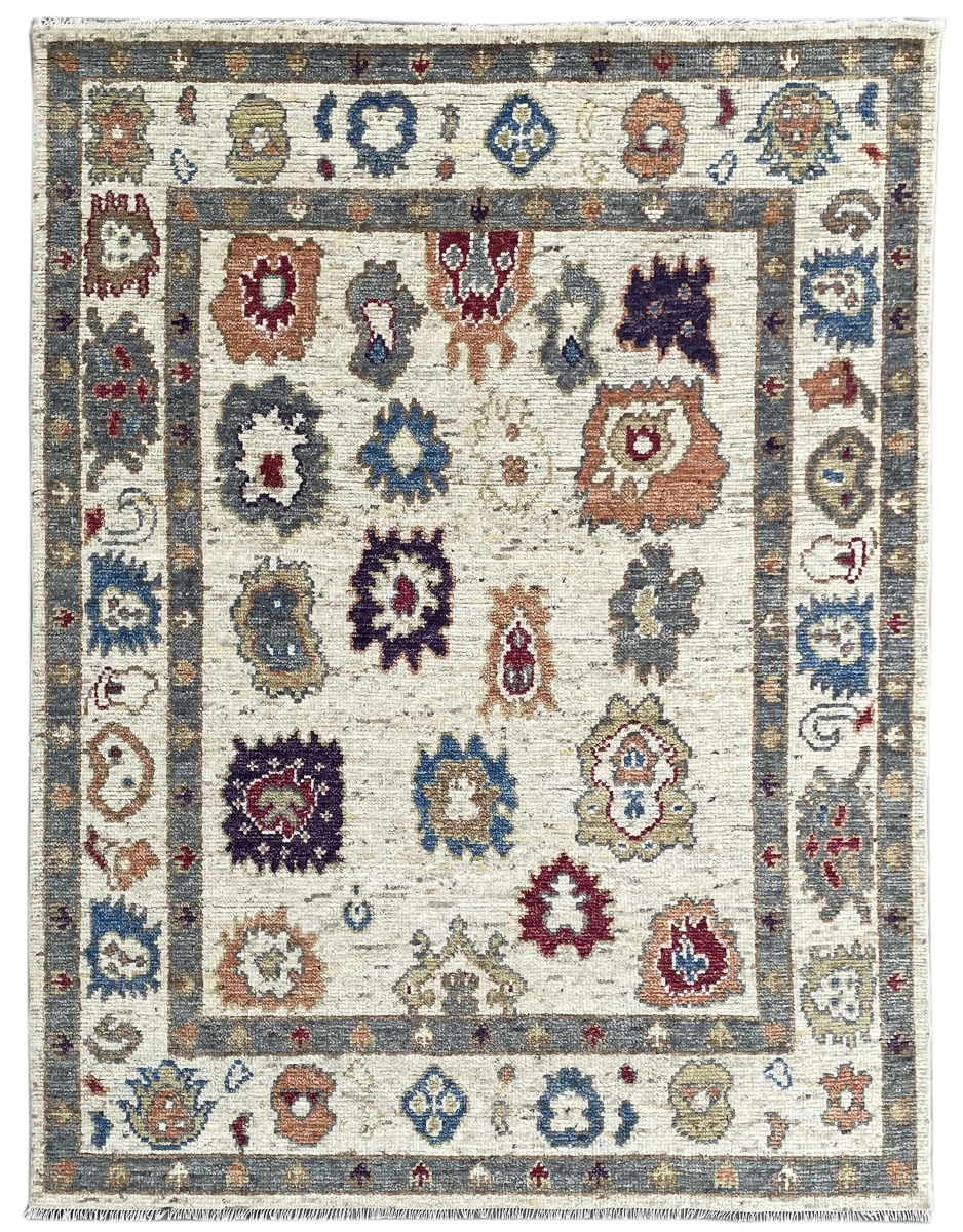 KC12006IV9X12 9 x 12 ft. Ivory Modern Contemporary Oushak Rectangle Area Rug