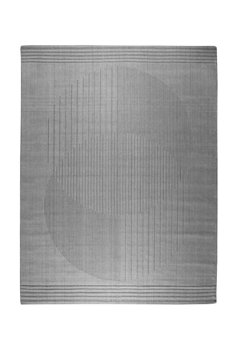 SS3232CH9X12 9 x 12 ft. Charcoal Hand-Knotted Wool Sea Saw Geometric Rectangle Area Rug