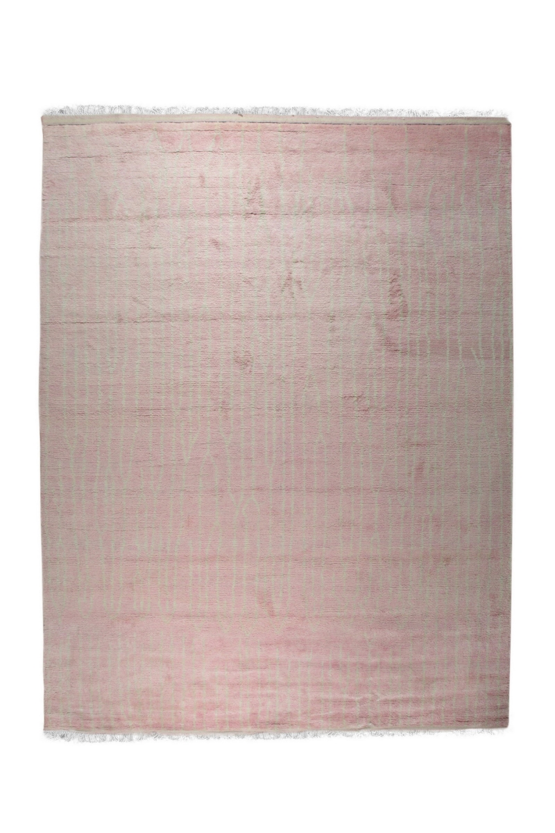 DO05PK9X12 9 x 12 ft. Pink Hand-Knotted Wool Moroccan Rectangle Area Rug