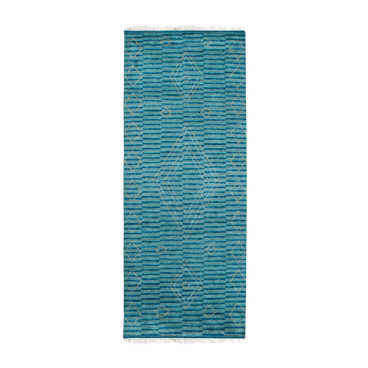 DO30GN4X12 4 x 12 ft. Green Modern Contemporary Moroccan Runner Area Rug