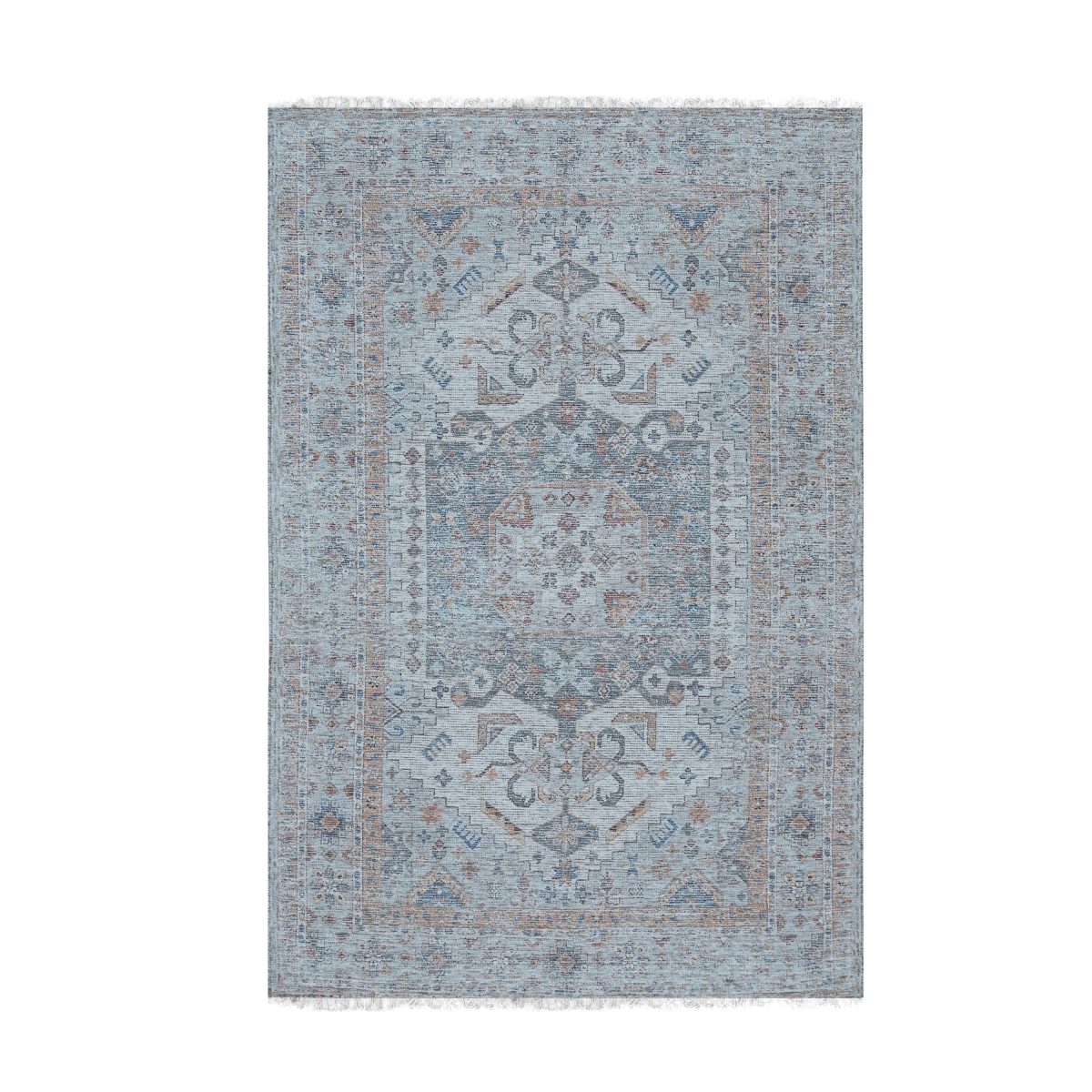 FL100IV6X9 6 x 9 ft. Ivory Hand-Knotted Wool Heriz Rectangle Area Rug
