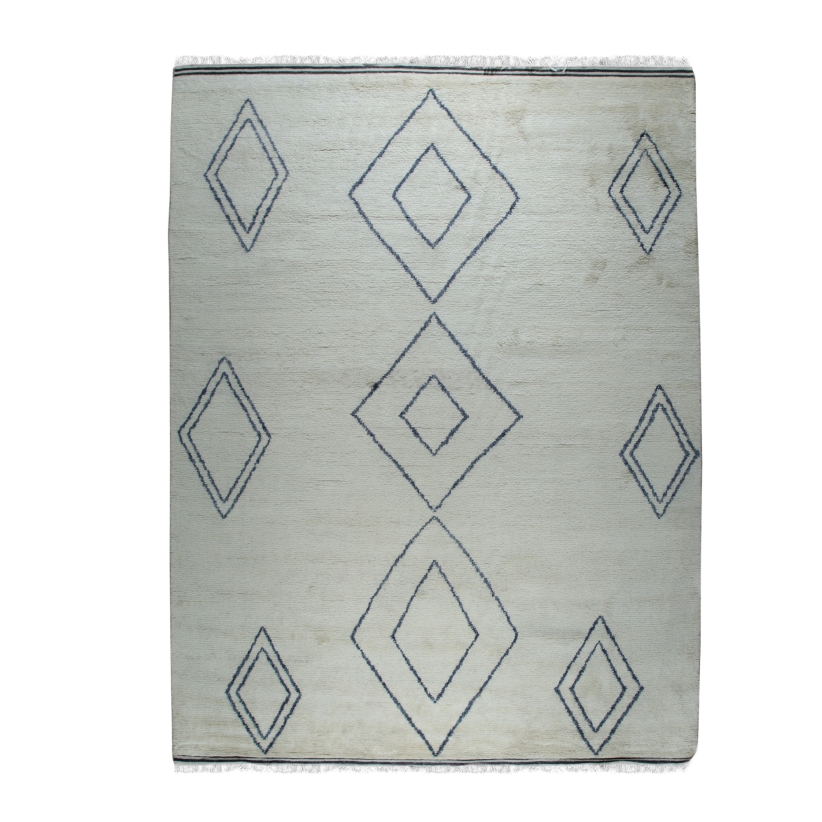 DO03IV9X12 9 x 12 ft. Ivory Hand-Knotted Wool Moroccan Rectangle Area Rug