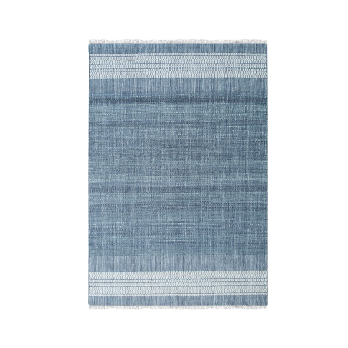 HL2231BL6X9 6 x 9 ft. Blue Hand-Knotted Wool Handloom Flat Weave Dhurrie Rectangle Area Rug