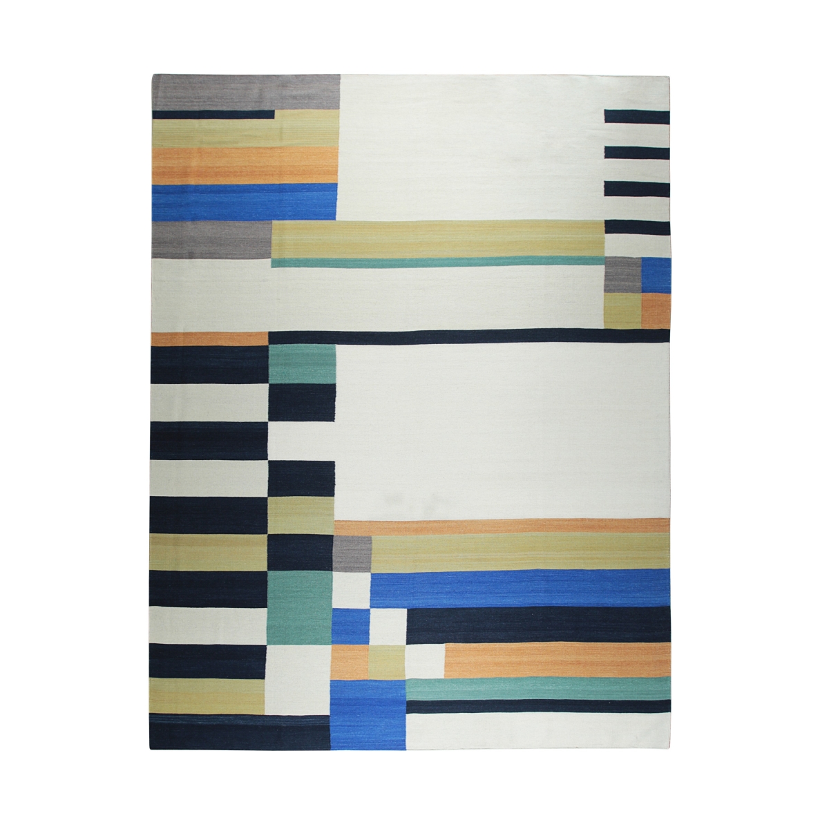 VW30MU8X10 8 x 10 ft. Multi Color Hand-Knotted Wool Modern Flat Weave Rectangle Area Rug