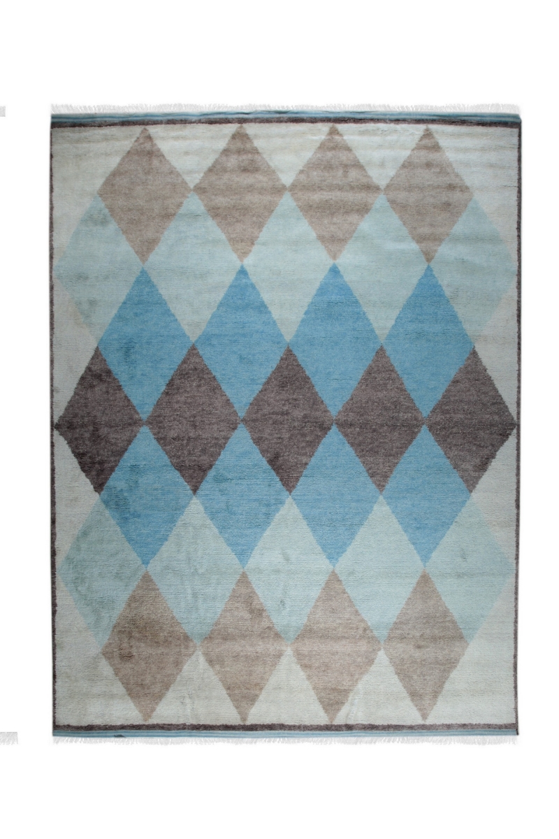 DO06MU5X8 5 x 8 ft. Multi Color Hand-Knotted Wool Moroccan Rectangle Area Rug