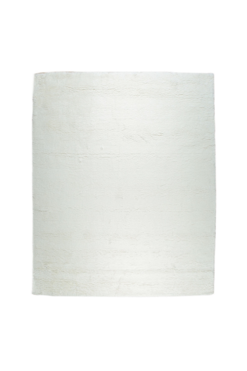 FM35IV6X9 6 x 9 ft. Ivory Hand-Knotted Wool Modern Solid Rectangle Area Rug
