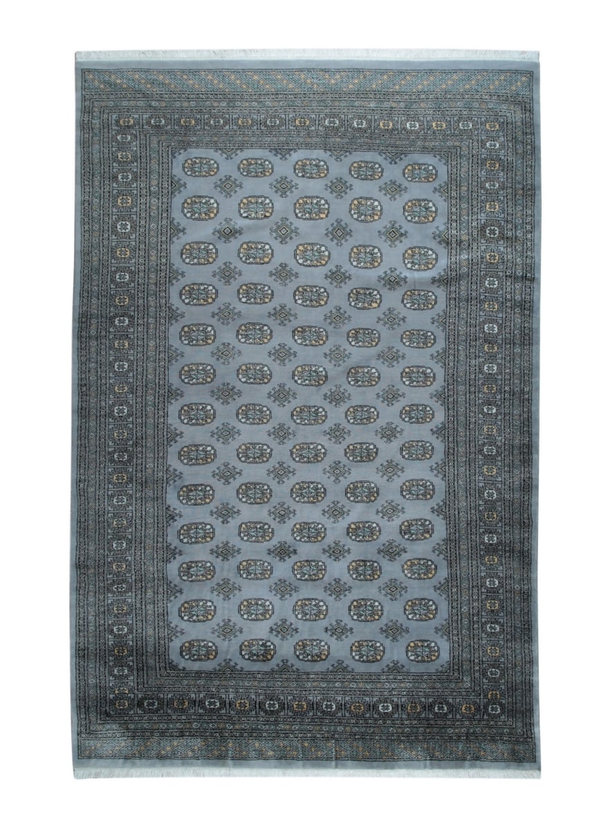 KAS001GY4X6 4 x 6 ft. Discover the Gray Hand-Knotted Wool Bukhara Rectangle Area Rug