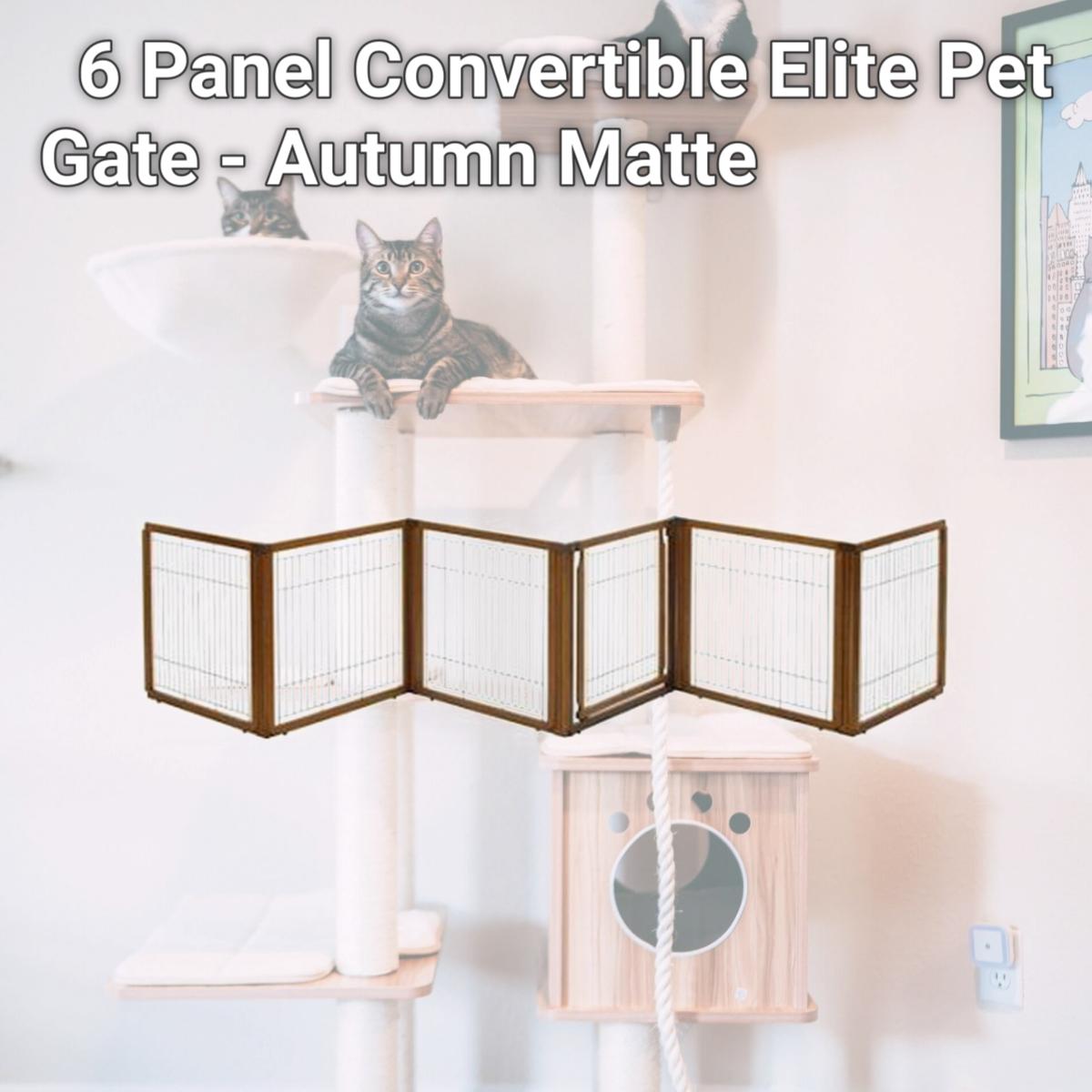 Picture of Richell 94171 6 Panel Convertible Elite Pet Gate - Autumn Matte