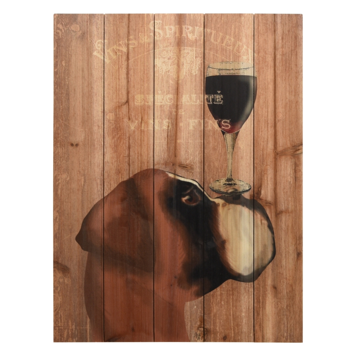 Picture of Empire Art Direct ADL-149620-2418 Fine Art Giclee Printed on Solid Fir Wood Planks - Dog Au Vin Boxer