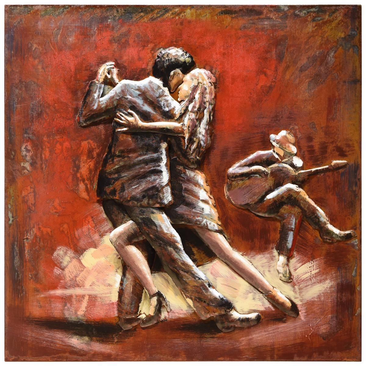 Picture of Empire Art Direct PMO-160131-4040 40 x 40 in. Romantic Dance Hand Painted Primo Mixed Media Iron Wall Sculpture 3D Metal Wall Art