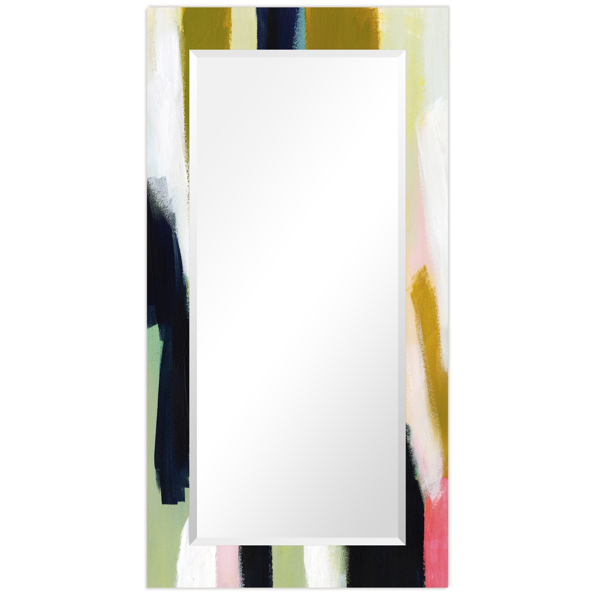 Picture of Empire Art Direct TAM-140383-5428 &apos;Sunder&apos;Rectangular Beveled Mirror on Free Floating Printed Tempered Art Glass