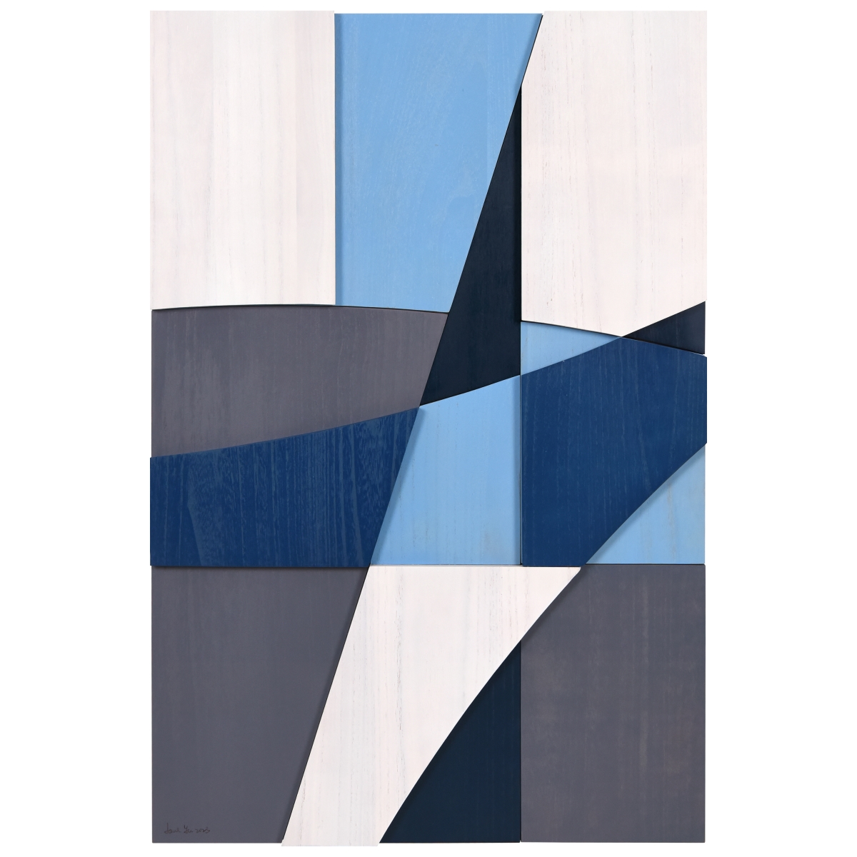 Picture of Empire Art Direct AP-30110A-3624 Whispers of Blues I Hand Made & Hand Finished Solid Paulownia Wood Abstracts Wall Art
