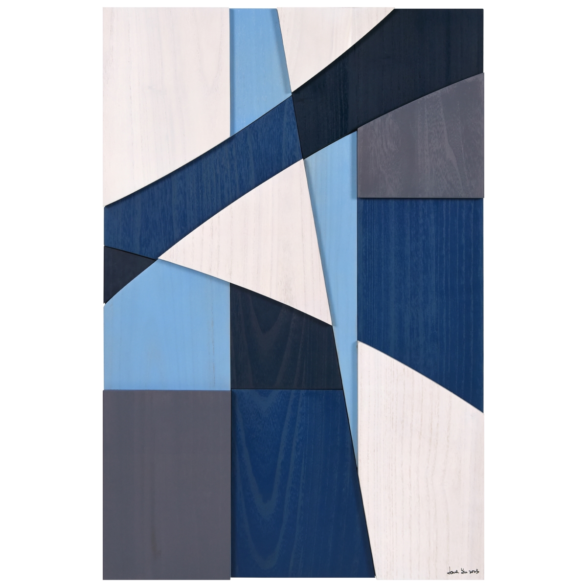 Picture of Empire Art Direct AP-30110B-3624 Whispers of Blues II Hand Made & Hand Finished Solid Paulownia Wood Abstracts Wall Art