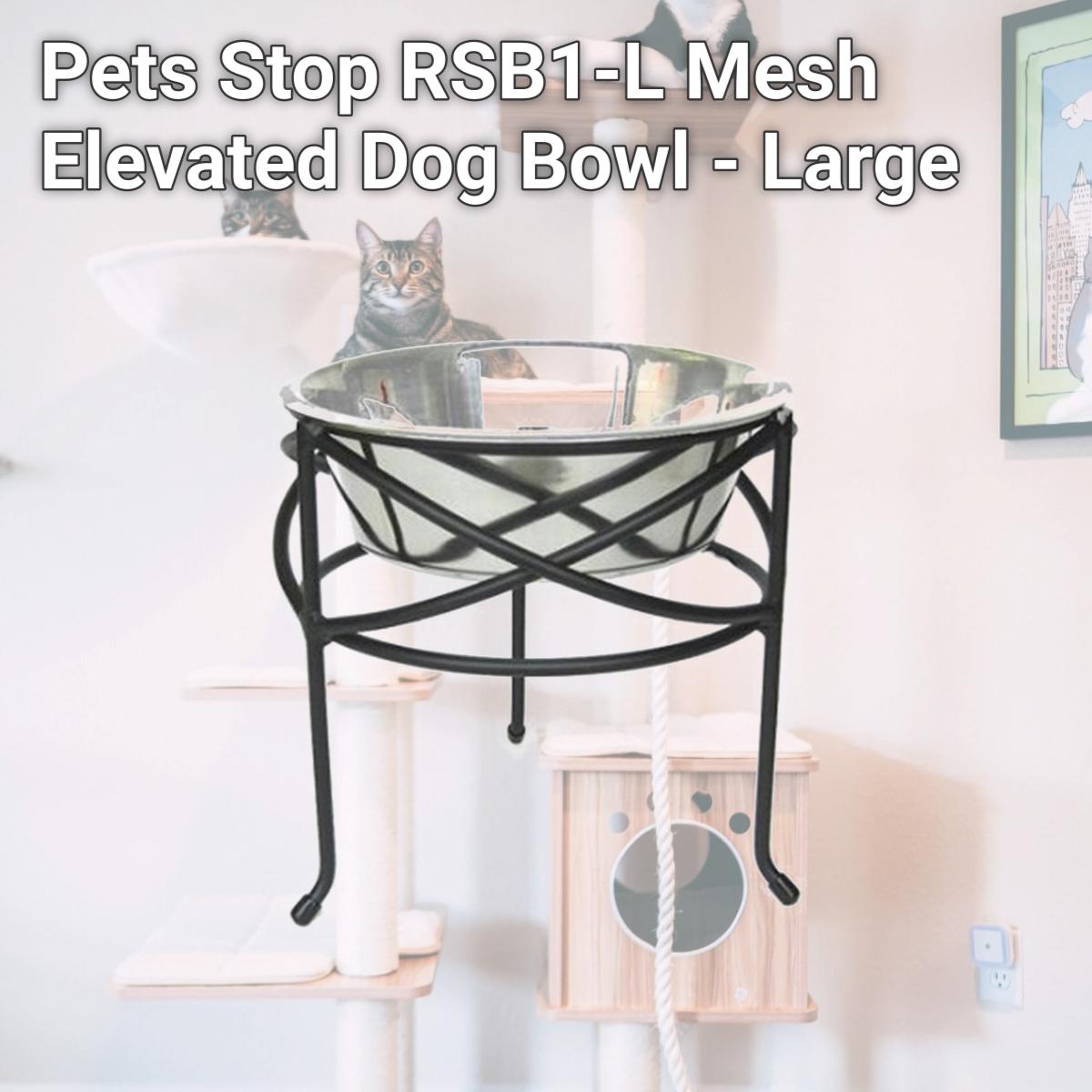 Picture of Pets Stop RSB1-L Mesh Elevated Dog Bowl - Large