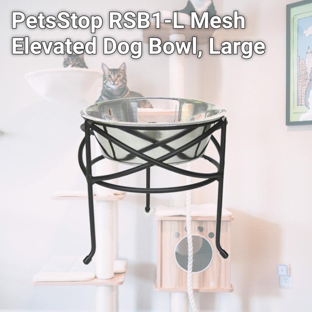 Picture of PetsStop RSB1-L Mesh Elevated Dog Bowl, Large