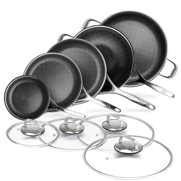 Picture of Livwell DC1089 DiamondClad by Livwell 9 Piece Hybrid Nonstick Frying Pan Set
