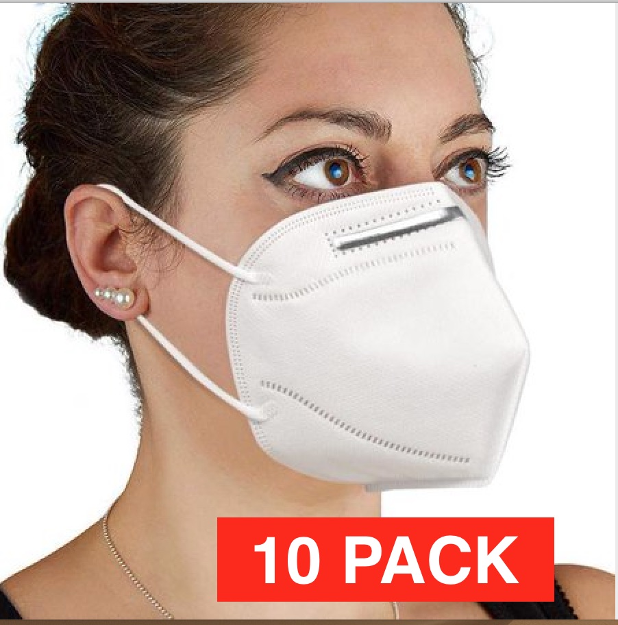 WHITEMASK10PACK-KN95 - KN152 Disposable Face Mask Earloop Anti Dust Mouth Cover Filter - Pack of 10 -  Gopremium