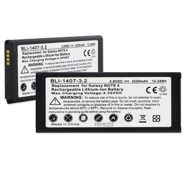 Picture of Empire BLI-1407-3.2BK Samsung Galaxy Note 4 Cellphone Replacement Battery With nfc, 3.22Ah, 3.7V