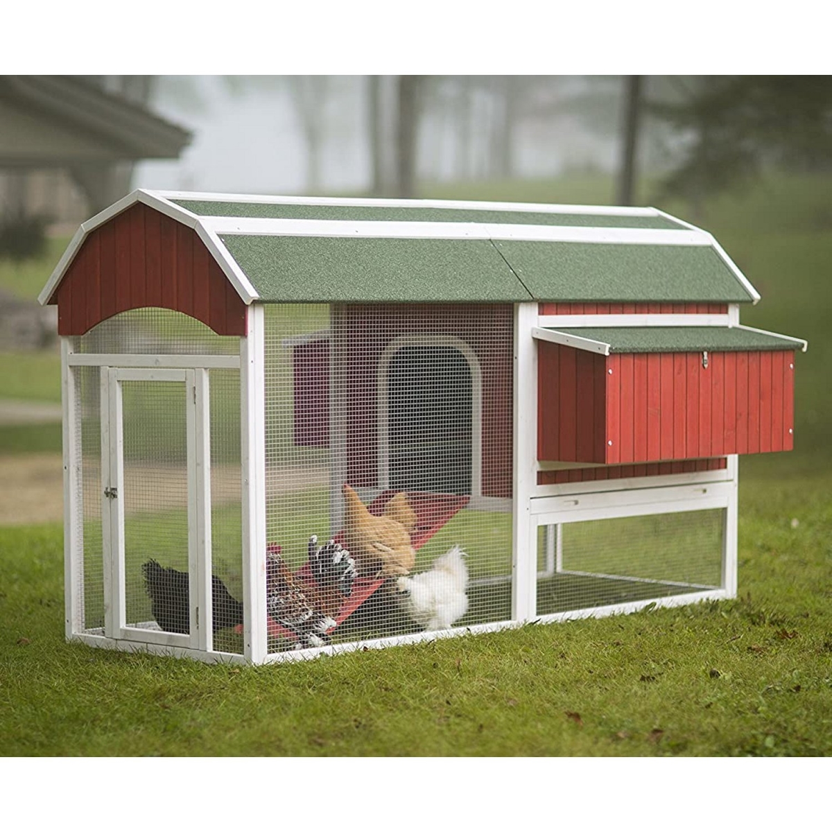 Picture of Prevue Pet Products PP-467 Barn Chicken Coop, Barnyard Red - Large