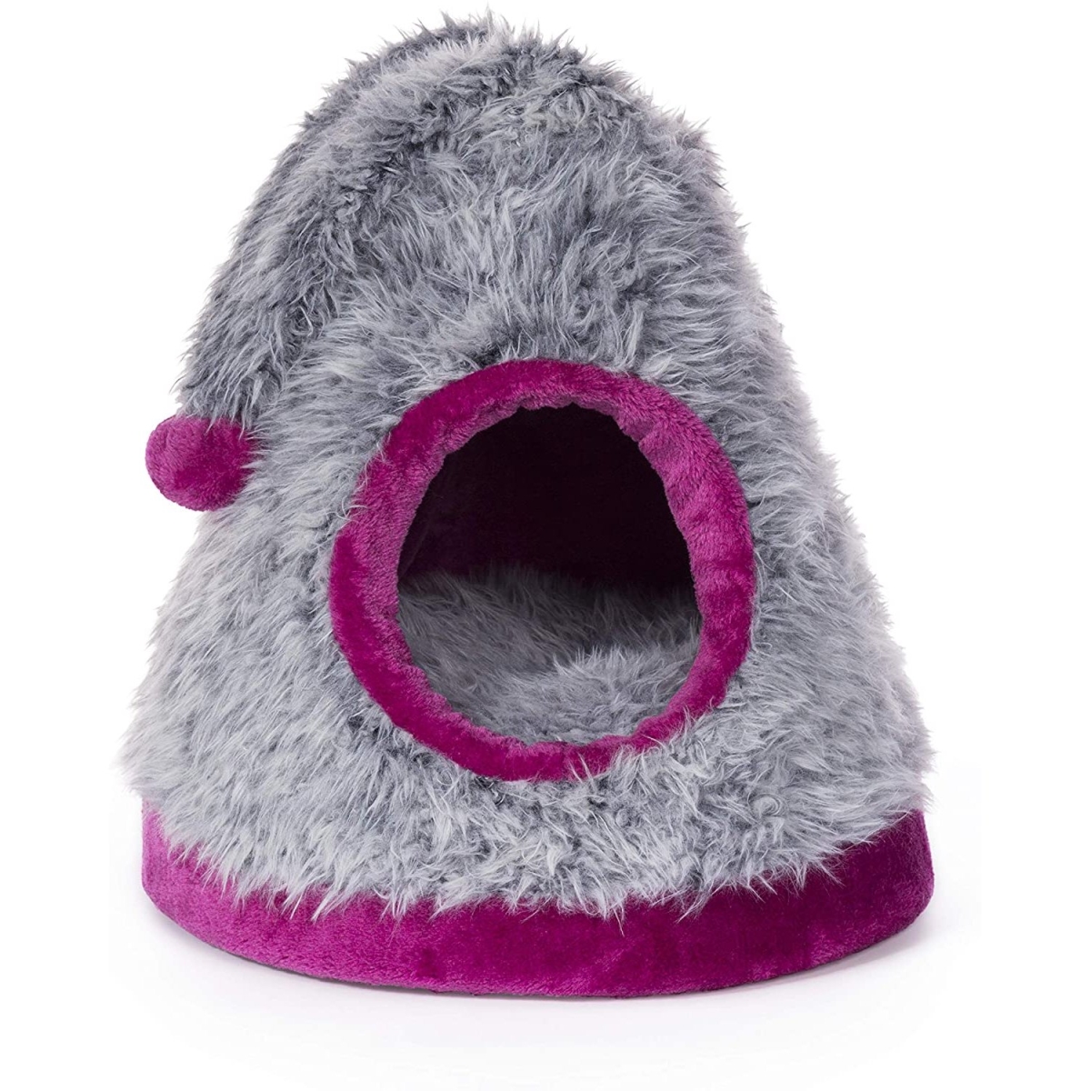 Picture of Prevue Pet Products PP-705 Kitty Power Paws Cozy Cap&#44; Fuchsia & Gray