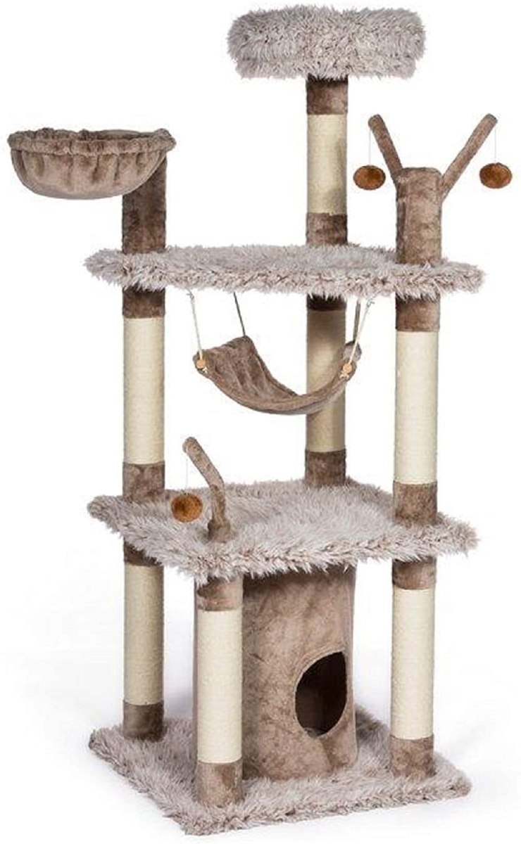 Picture of Prevue Pet Products PP-7313 Kitty Power Paws Siberian Mountain Cat Scratching Post&#44; Brown&#44; Tan & Frost Beige