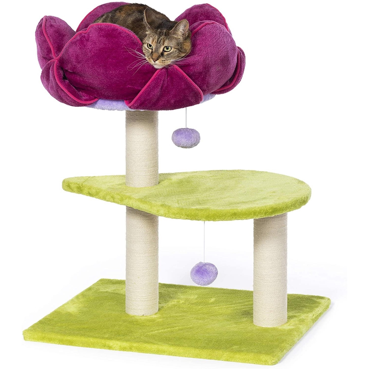 Picture of Prevue Pet Products PP-7320 Flower Power Cat Scratching Post&#44; Green & Pink