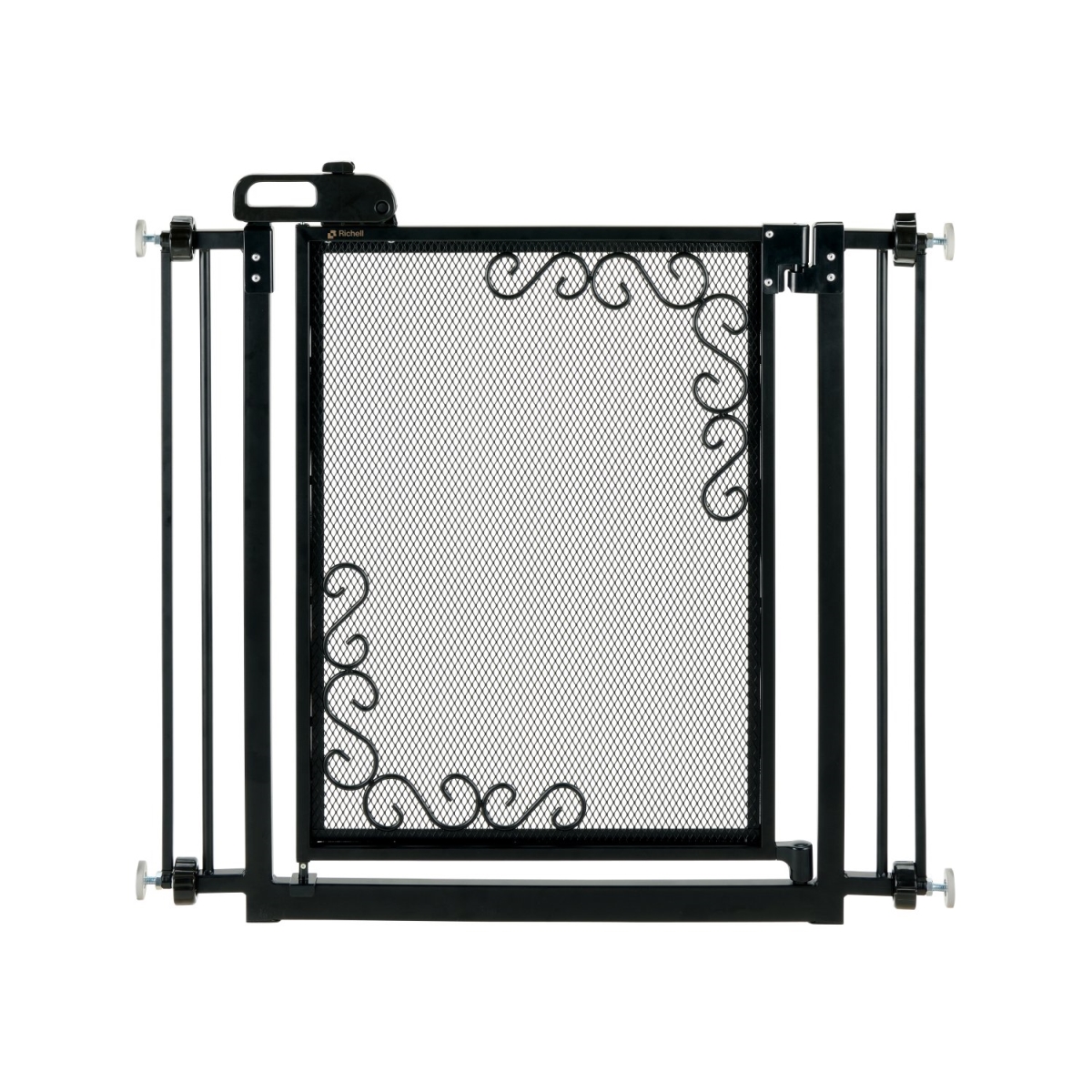 Picture of Richell 94940 32.5-36.5 x 2.4 x 32 in. One-Touch Metal Mesh Pet Gate - Black