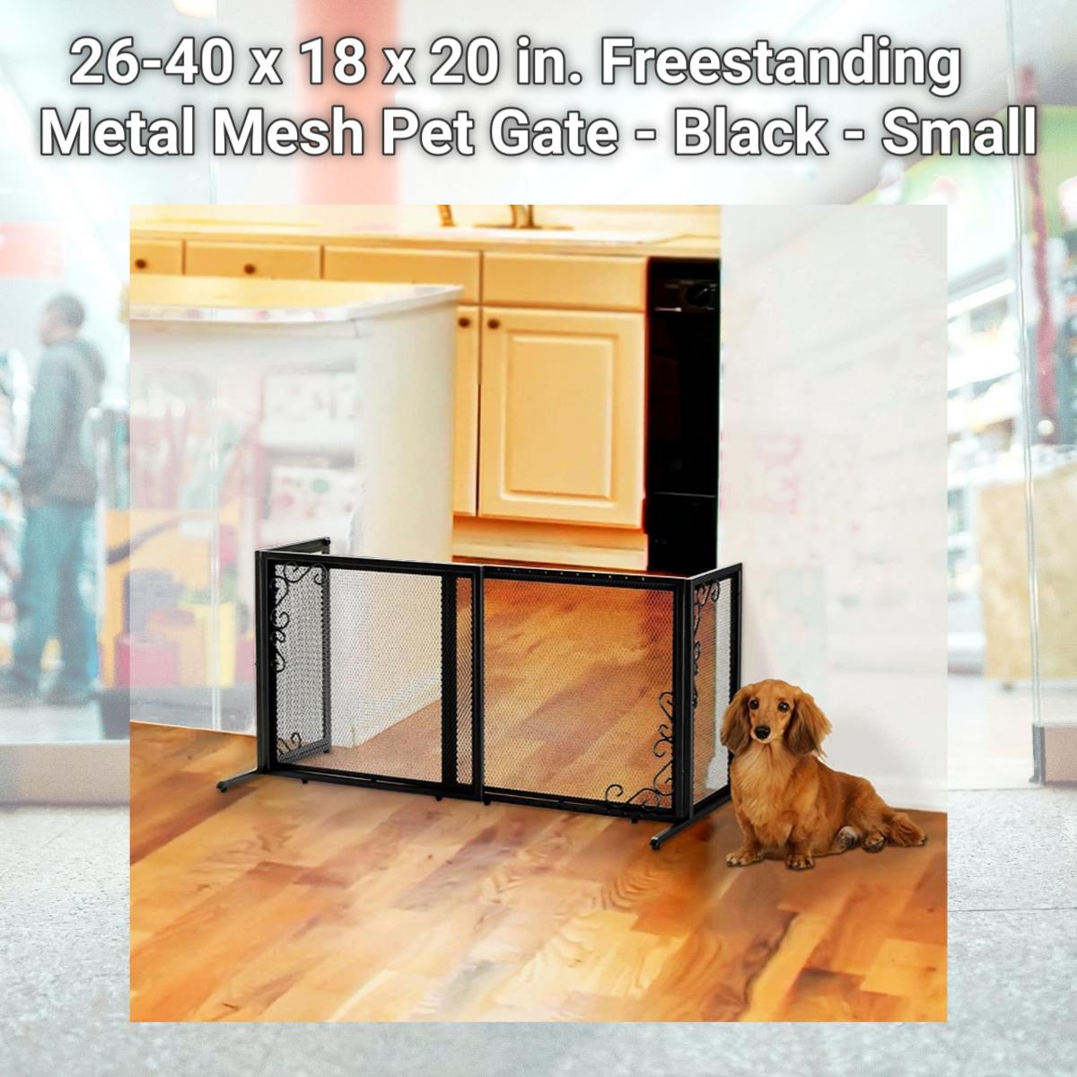 Picture of Richell 94944 26-40 x 18 x 20 in. Freestanding Metal Mesh Pet Gate - Black - Small