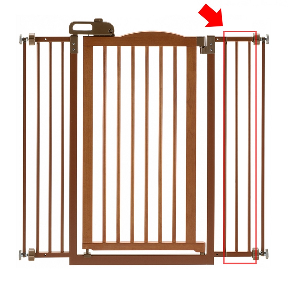 Picture of Richell 94356 3.9 x 0.8 x 34.8 in. One-Touch Gate II Extension - Brown - Tall