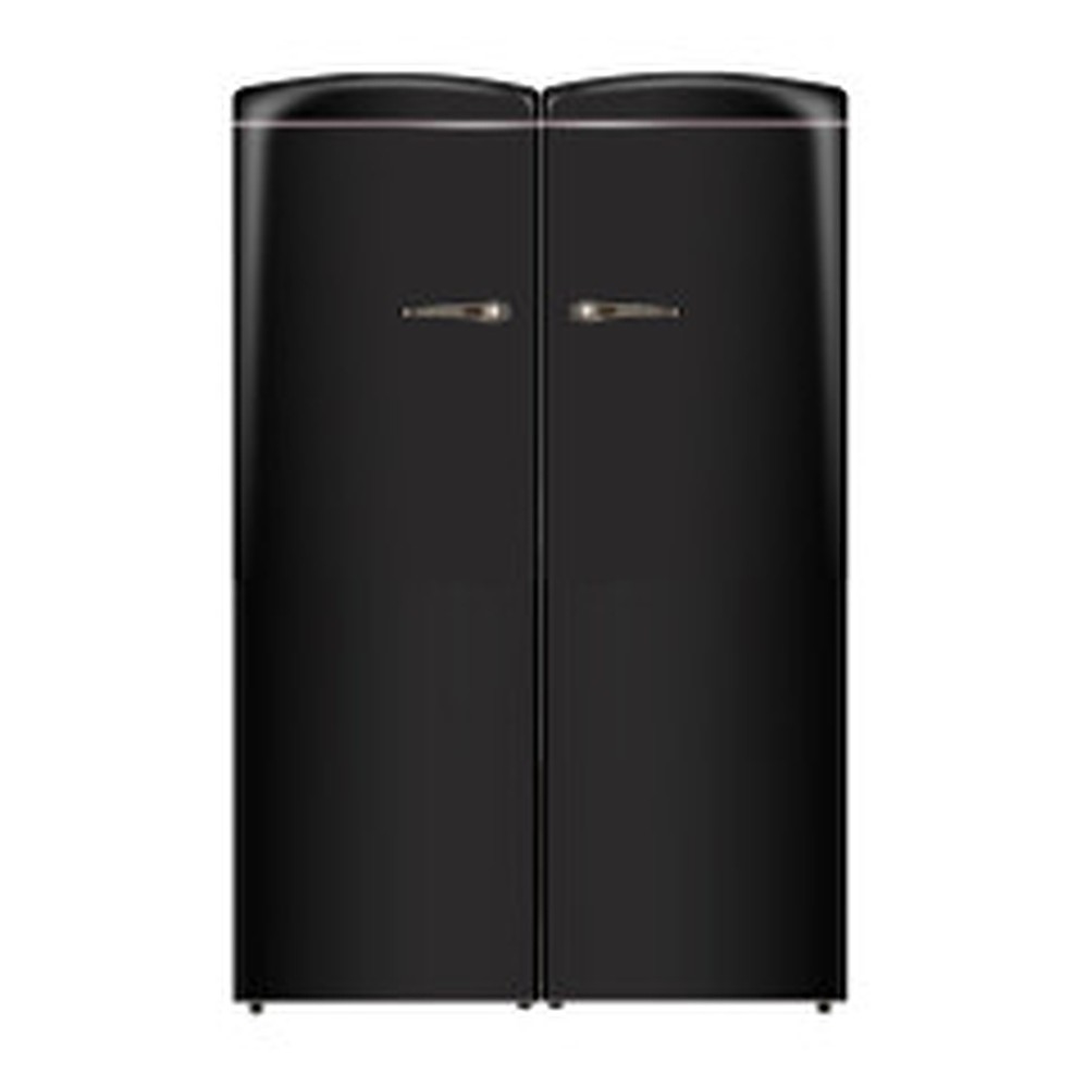 FF 830 B + RR 1100 B Retro Refrigerator Freezer Set in Black -  ConServ